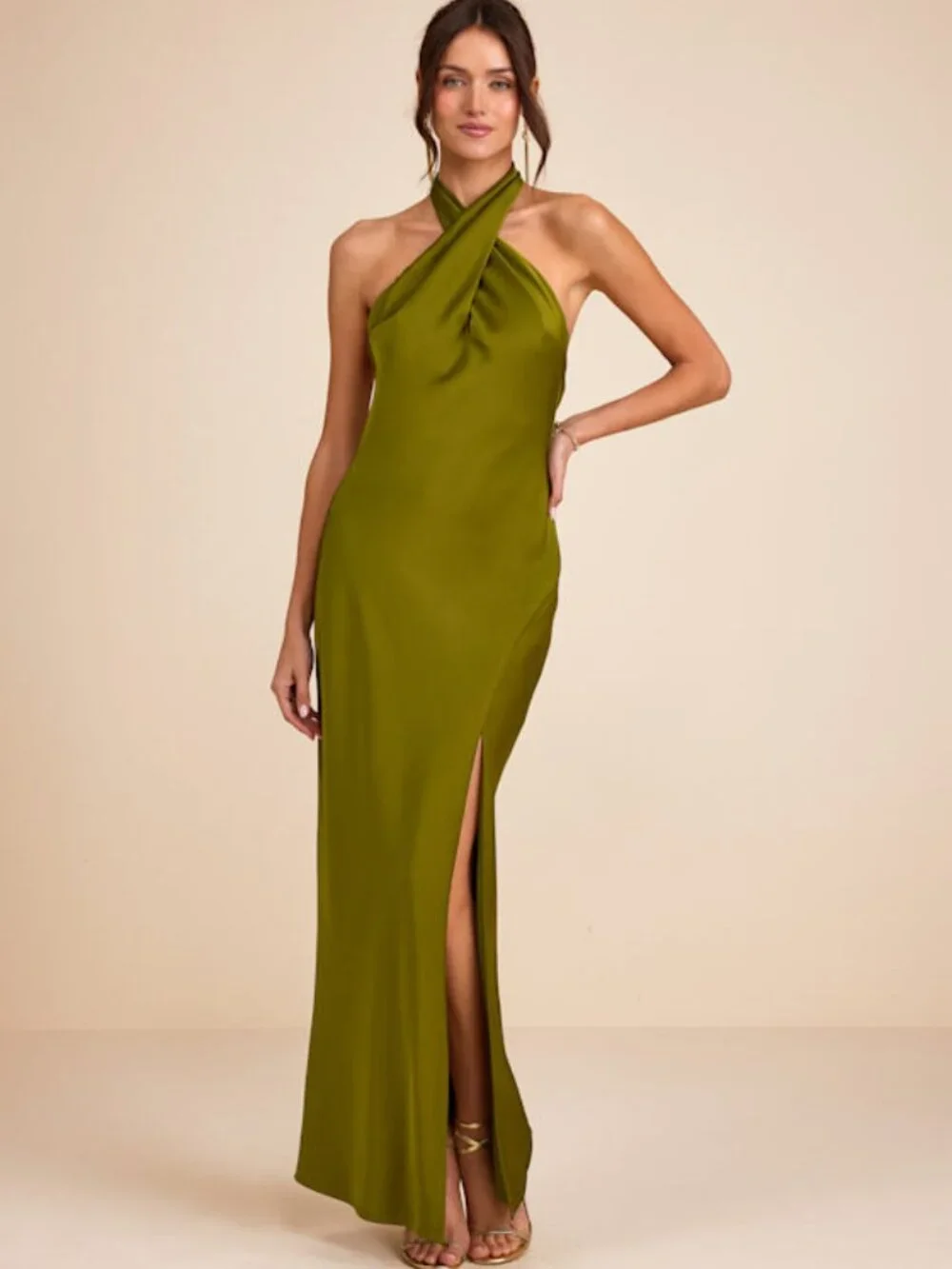 formal mini dress for women Amoris T709 Elegant Chiffon with Neck Scarf Sage / XL Size:10XL RTStimline Dress Outlet Best Places The silhouette is sleek